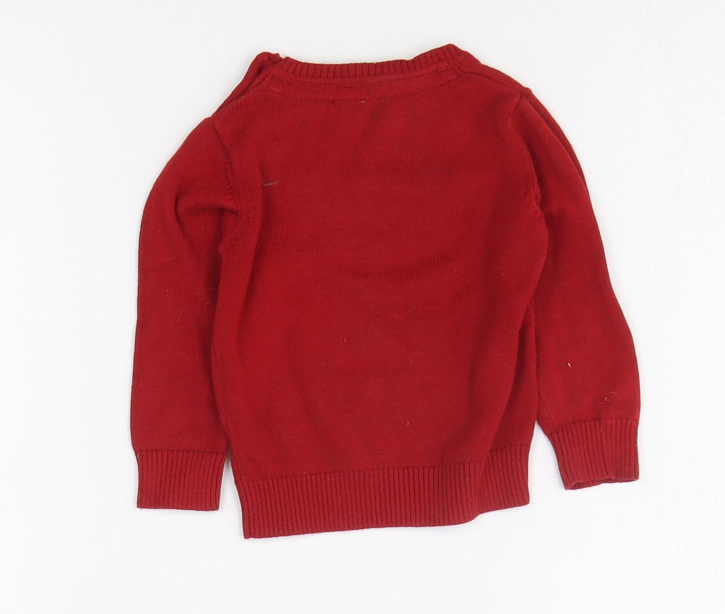 John Richmond Boys Red Cotton Basic T-Shirt Size 9-12 Months Crew Neck Pullover