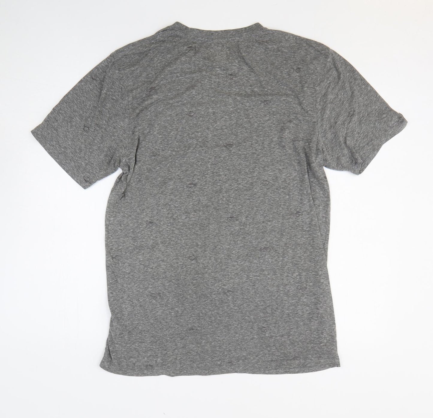 VANS Mens Grey Polyester T-Shirt Size L Crew Neck - Distressed Look