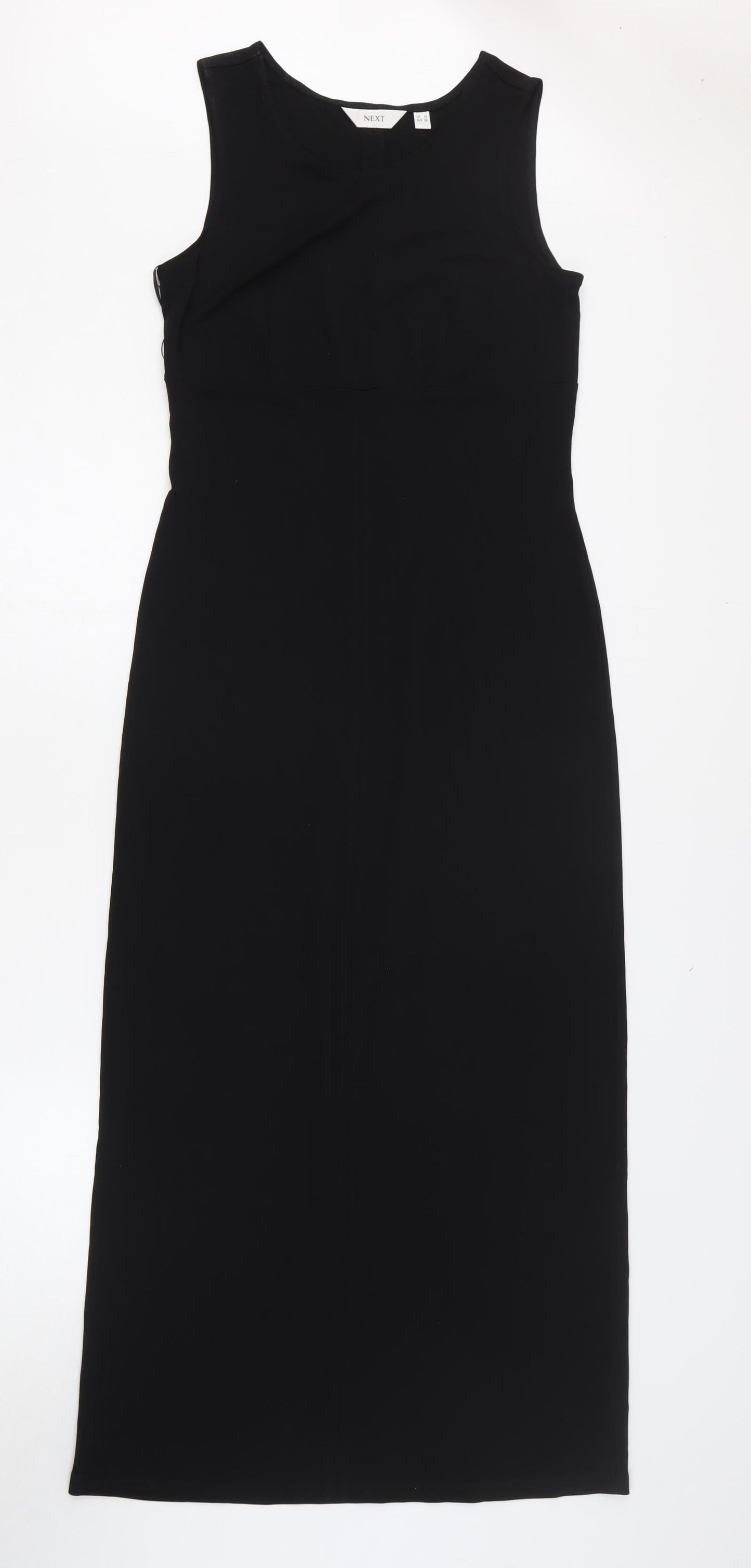 NEXT Womens Black Viscose Tank Dress Size 10 Scoop Neck Pullover