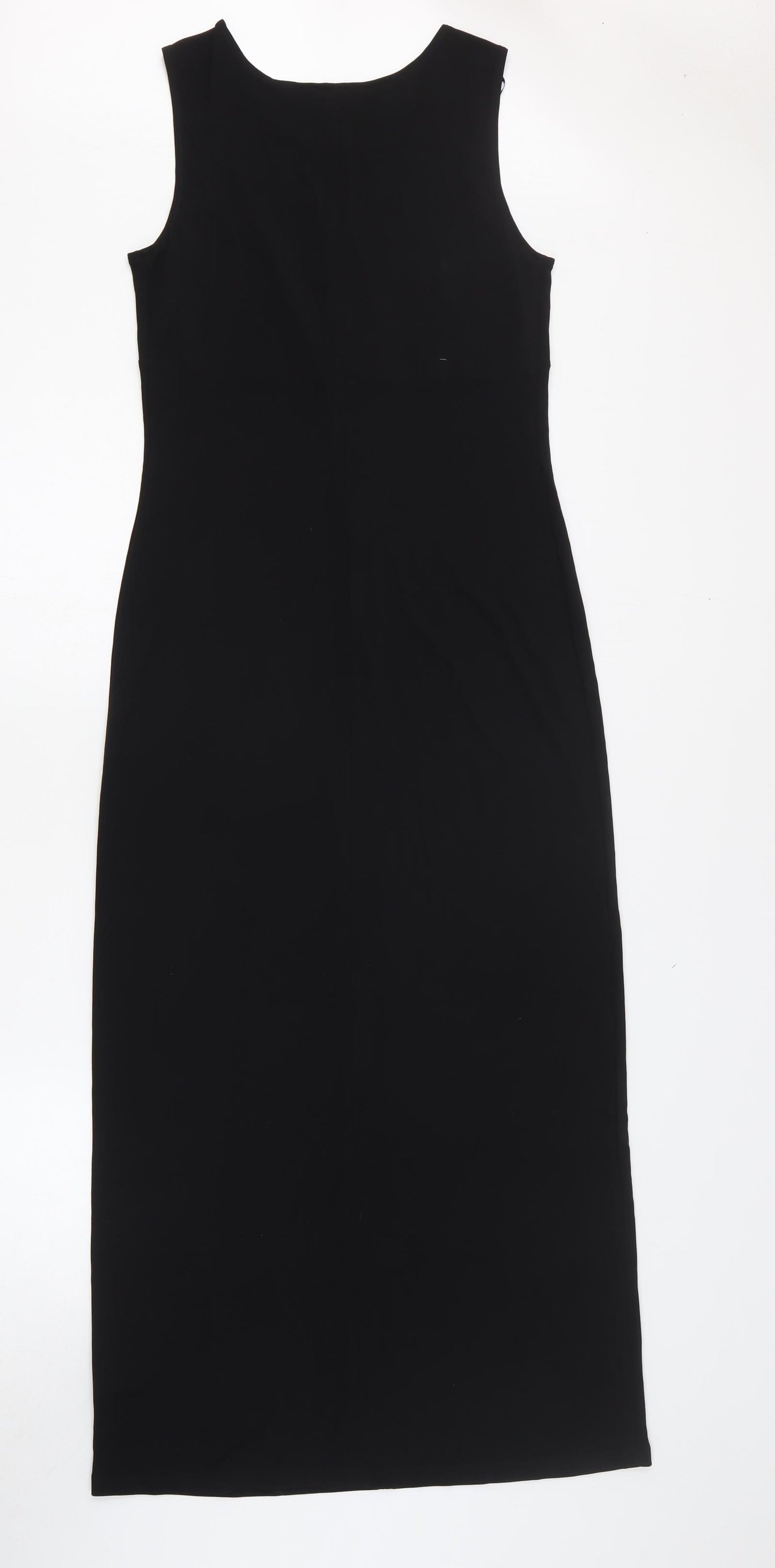 NEXT Womens Black Viscose Tank Dress Size 10 Scoop Neck Pullover