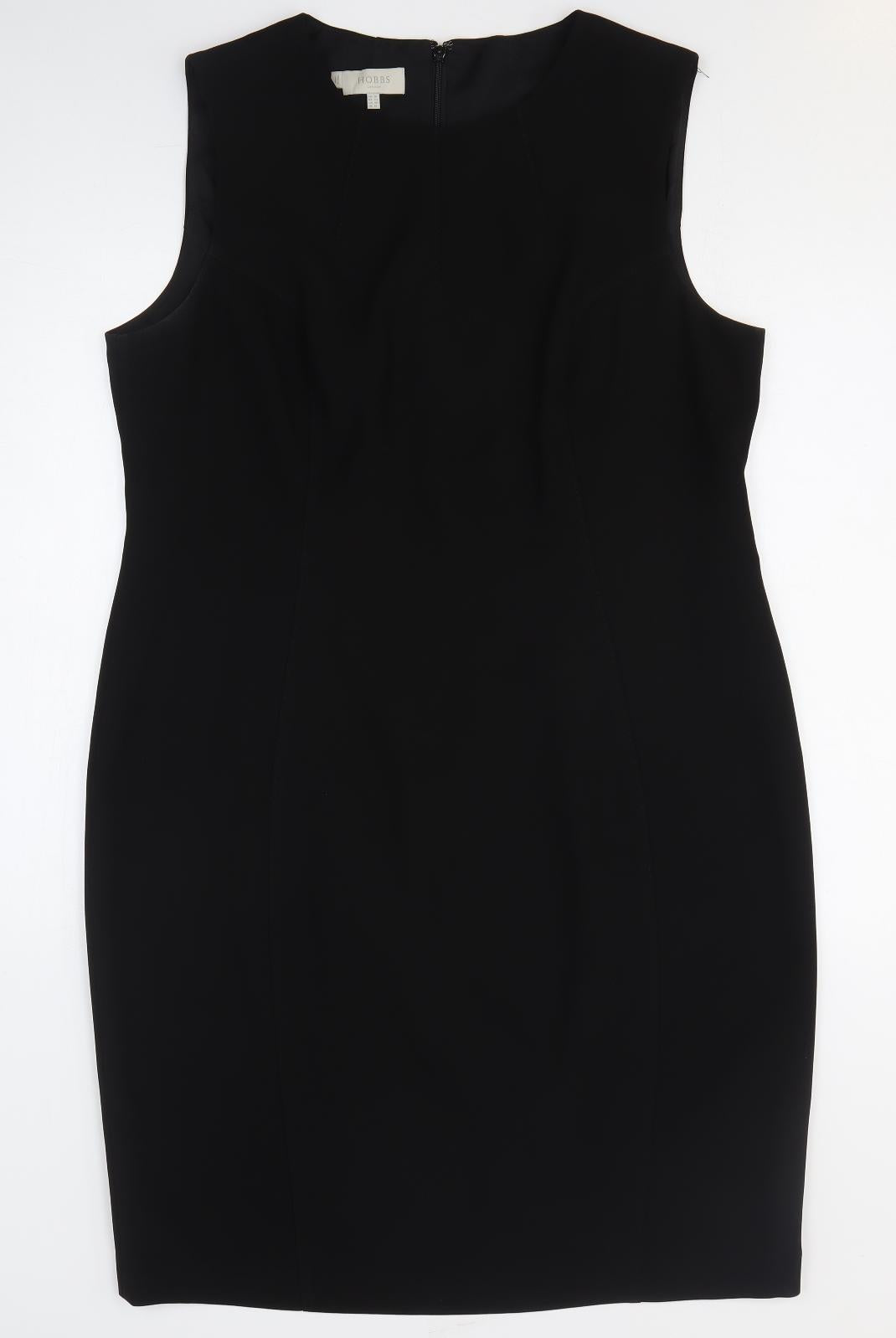 Hobbs Womens Black Polyester A-Line Size 18 Round Neck Zip
