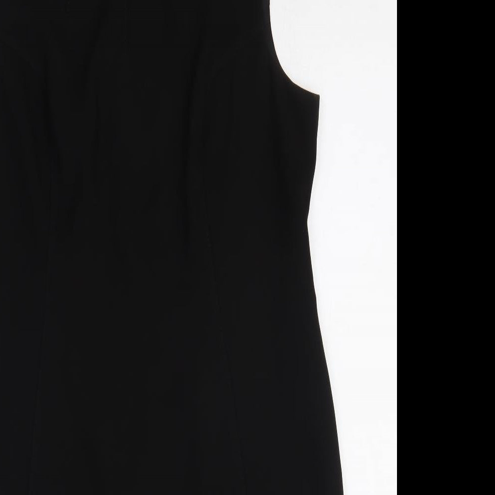 Hobbs Womens Black Polyester A-Line Size 18 Round Neck Zip
