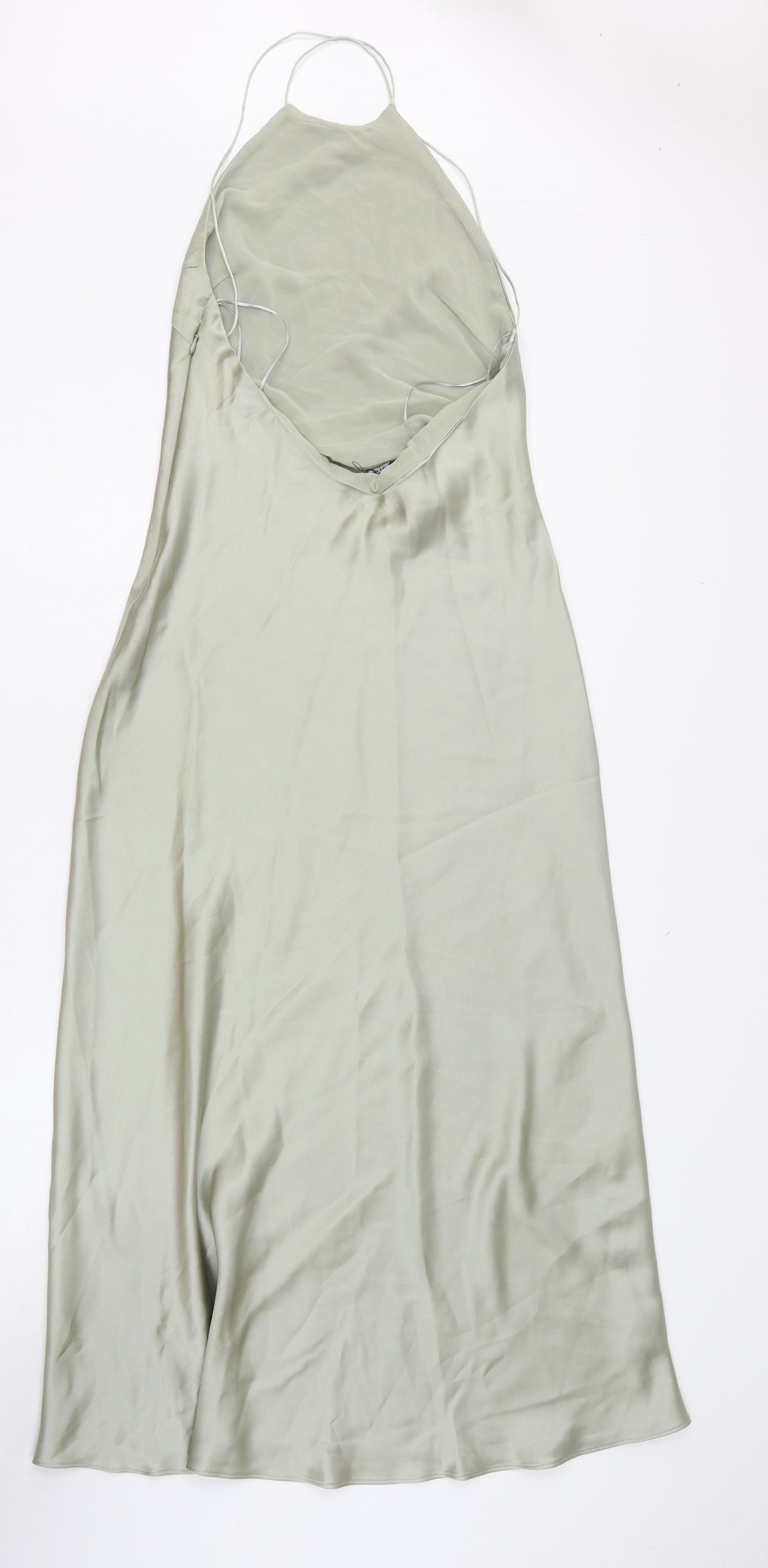 Zara Womens Grey Polyester Slip Dress Size S Off the Shoulder Pullover