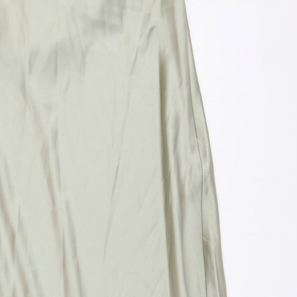 Zara Womens Grey Polyester Slip Dress Size S Off the Shoulder Pullover