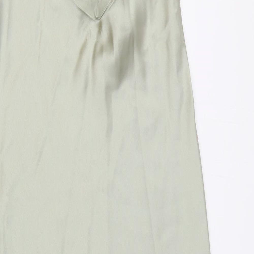Zara Womens Grey Polyester Slip Dress Size S Off the Shoulder Pullover