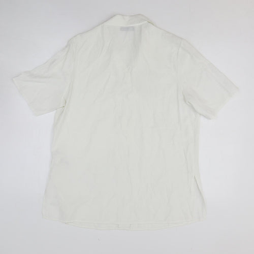 BHS Womens White Polyester Basic Button-Up Size 12 Collared