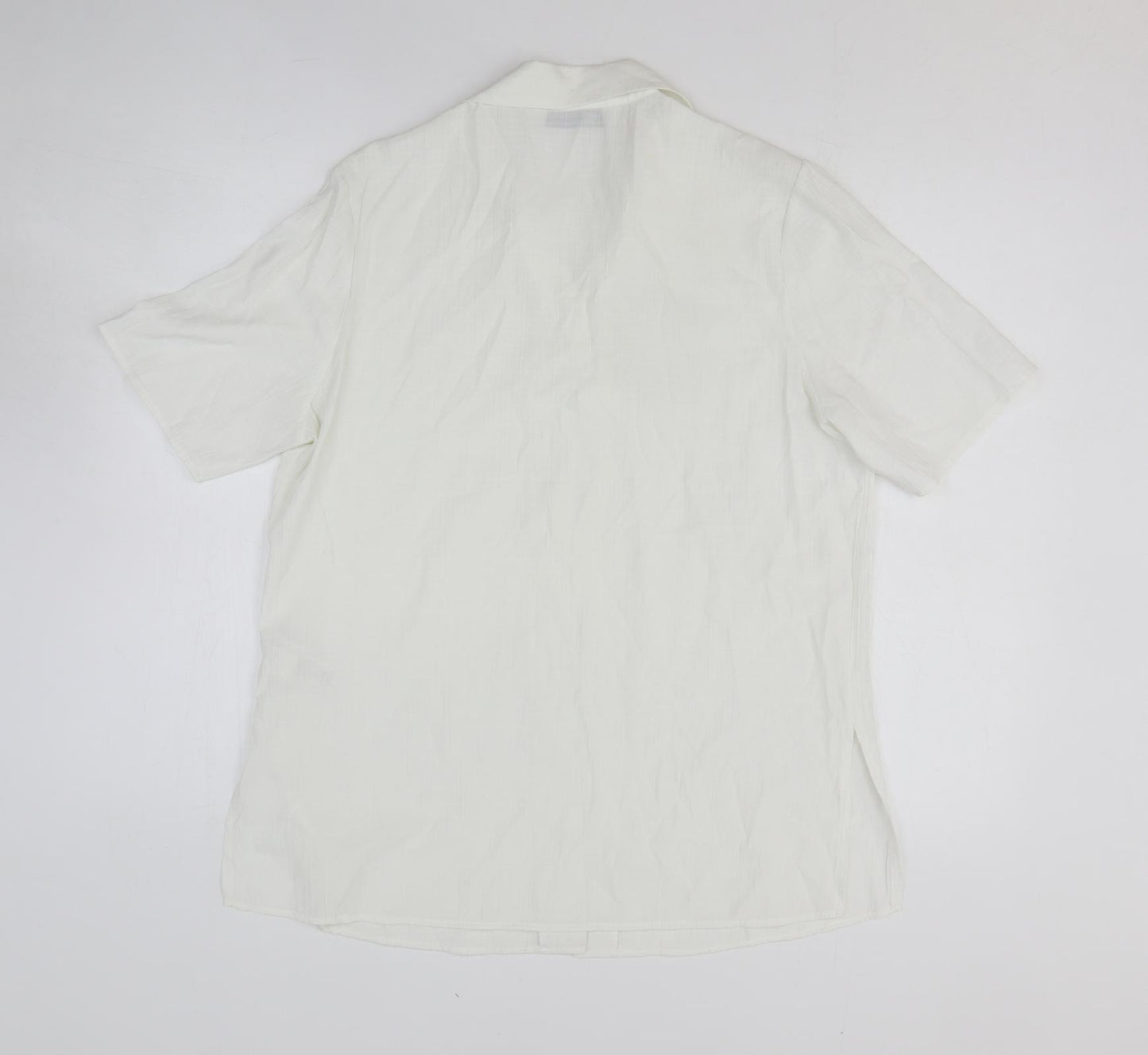 BHS Womens White Polyester Basic Button-Up Size 12 Collared