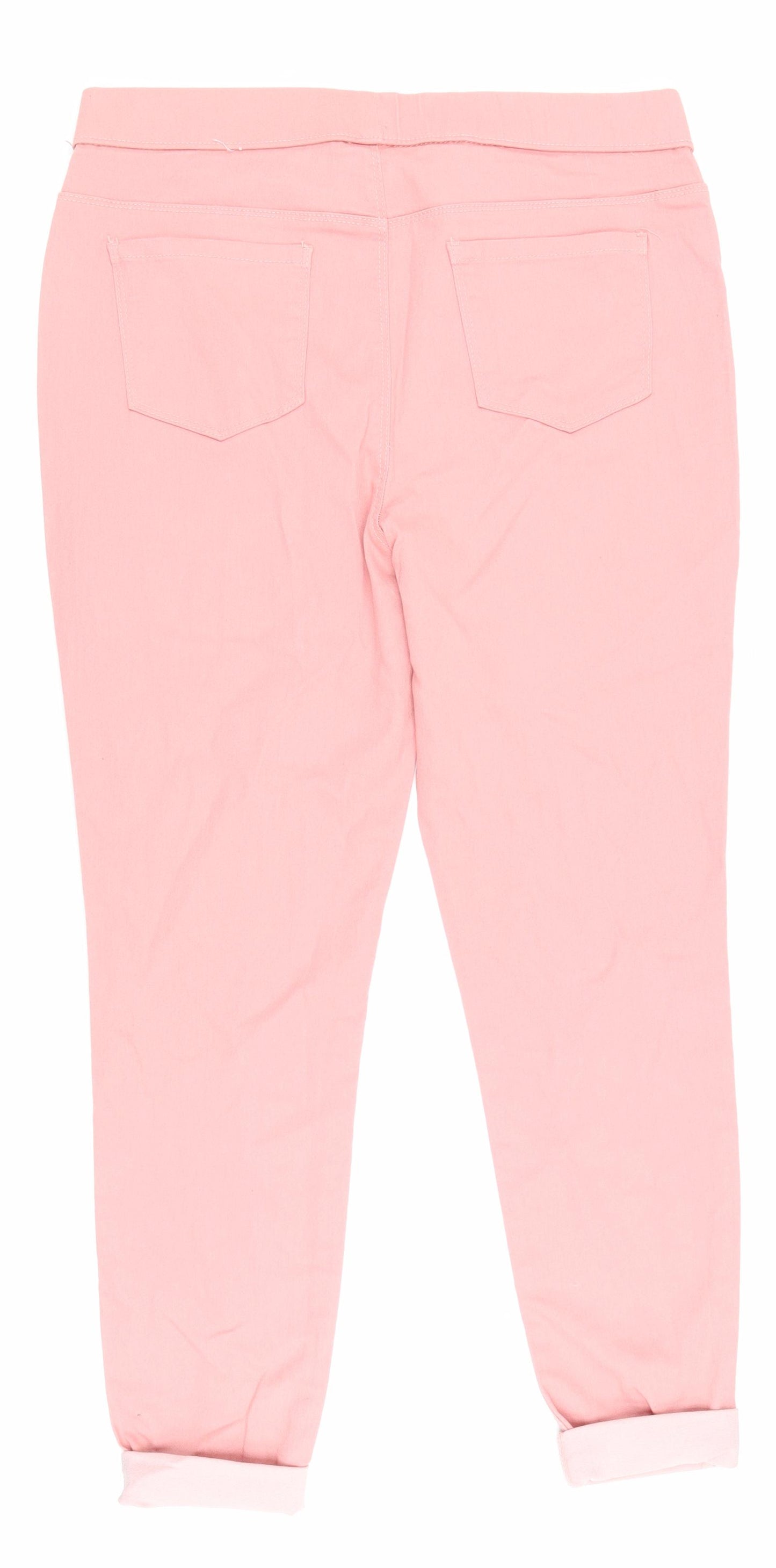 PEP&CO Womens Pink Cotton Chino Trousers Size 14 L27.5 in Regular