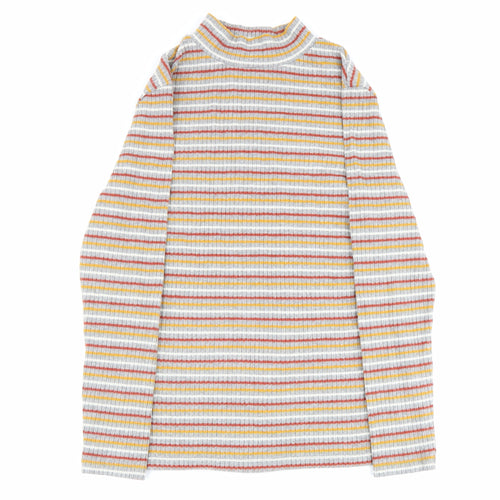 Papaya Womens Multicoloured Striped Polyester Basic Blouse Size 18 Mock Neck