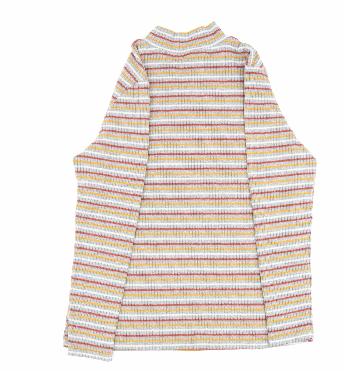 Papaya Womens Multicoloured Striped Polyester Basic Blouse Size 18 Mock Neck