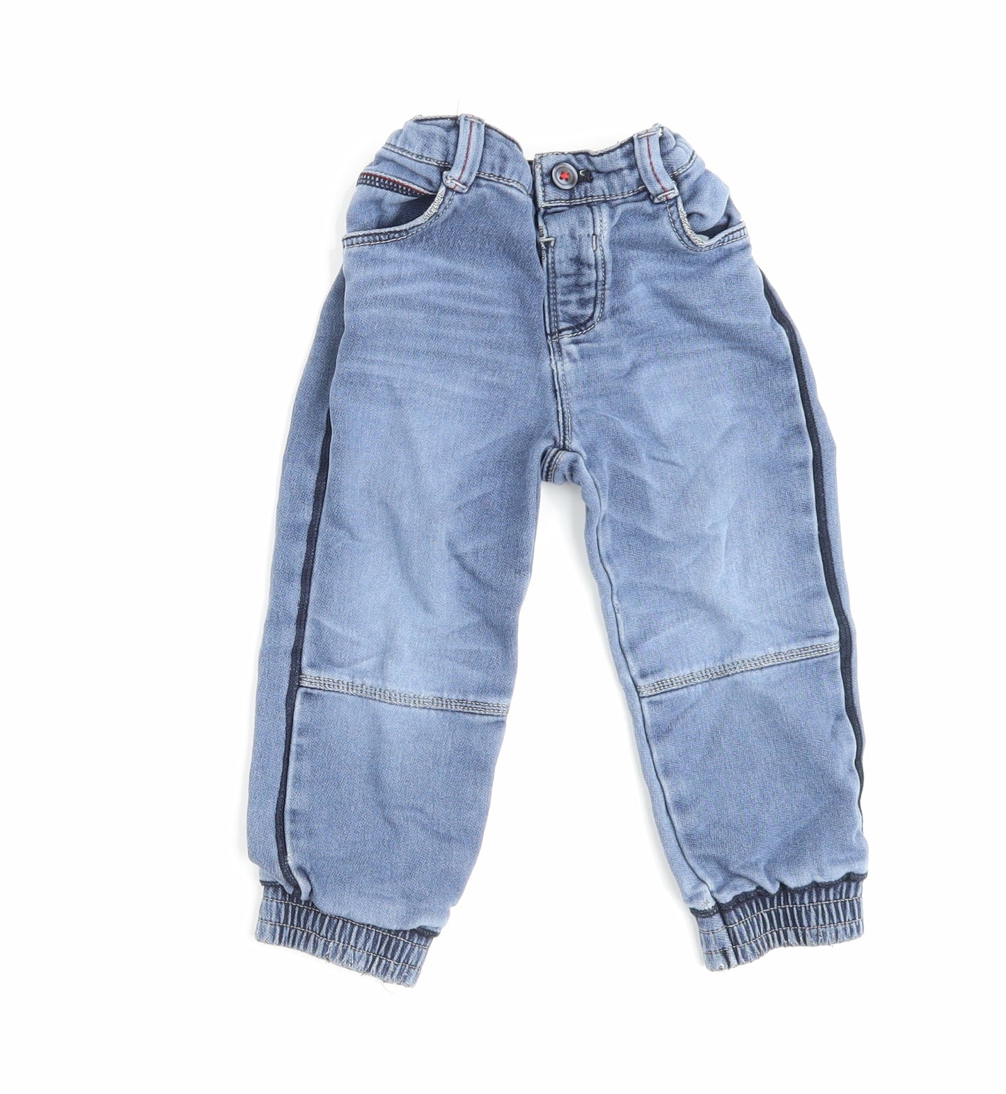 TU Boys Blue Cotton Skinny Jeans Size 2-3 Years Regular Button