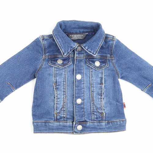 Primark Blue Basic Jacket Jacket Size 3-6 Months Button - Rainbow Loved