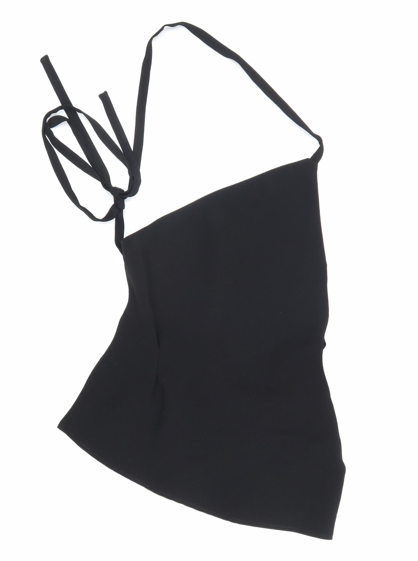 Zara Womens Black Polyester Mini Size XS Off the Shoulder Lace Up