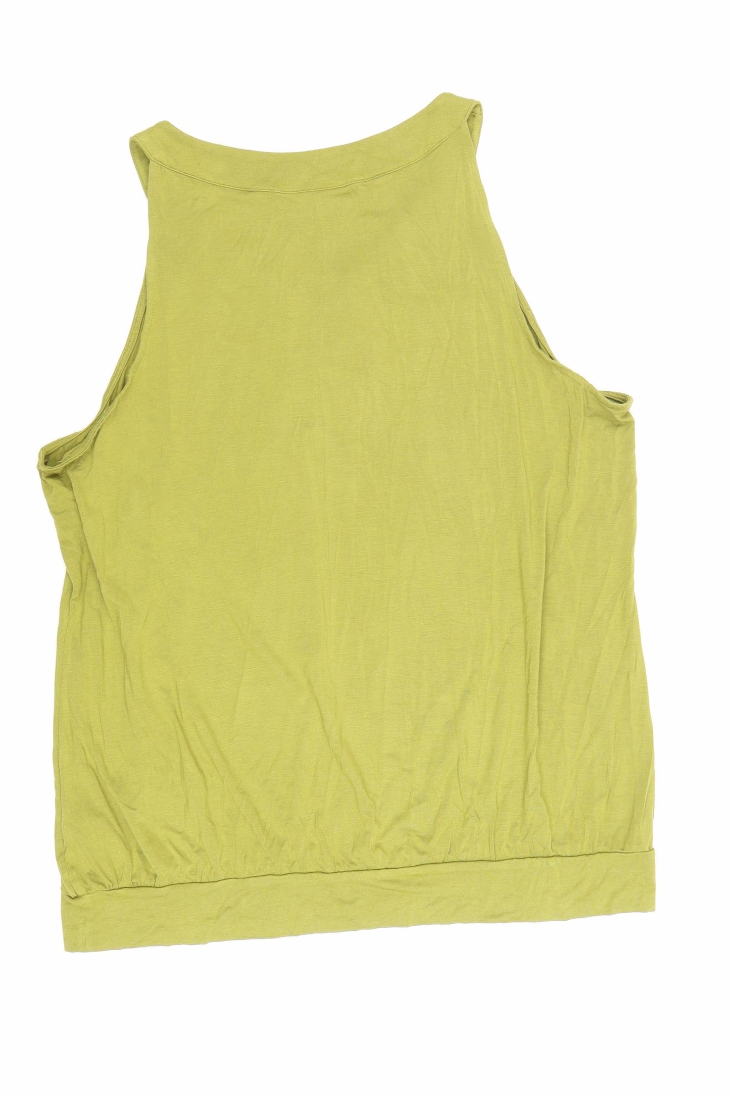 Wallis Womens Green Geometric Viscose Basic Tank Size 18 V-Neck