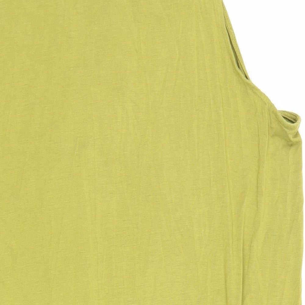 Wallis Womens Green Geometric Viscose Basic Tank Size 18 V-Neck