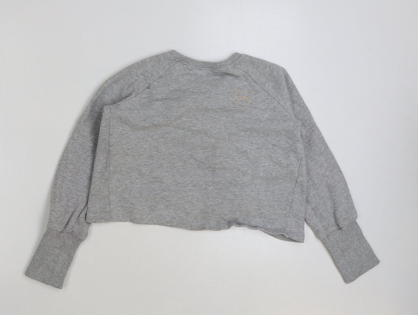 NEXT Girls Grey Cotton Pullover Sweatshirt Size 10 Years Pullover - love