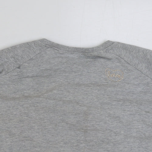 NEXT Girls Grey Cotton Pullover Sweatshirt Size 10 Years Pullover - love