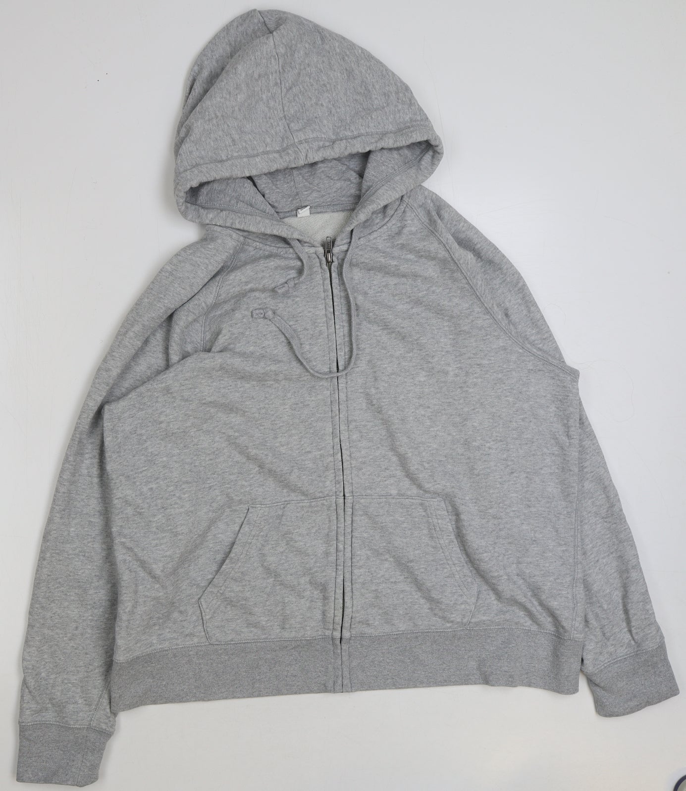 Uniqlo Mens Grey Polyester Full Zip Hoodie Size 2XL