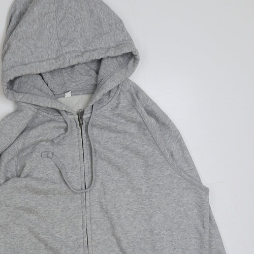 Uniqlo Mens Grey Polyester Full Zip Hoodie Size 2XL