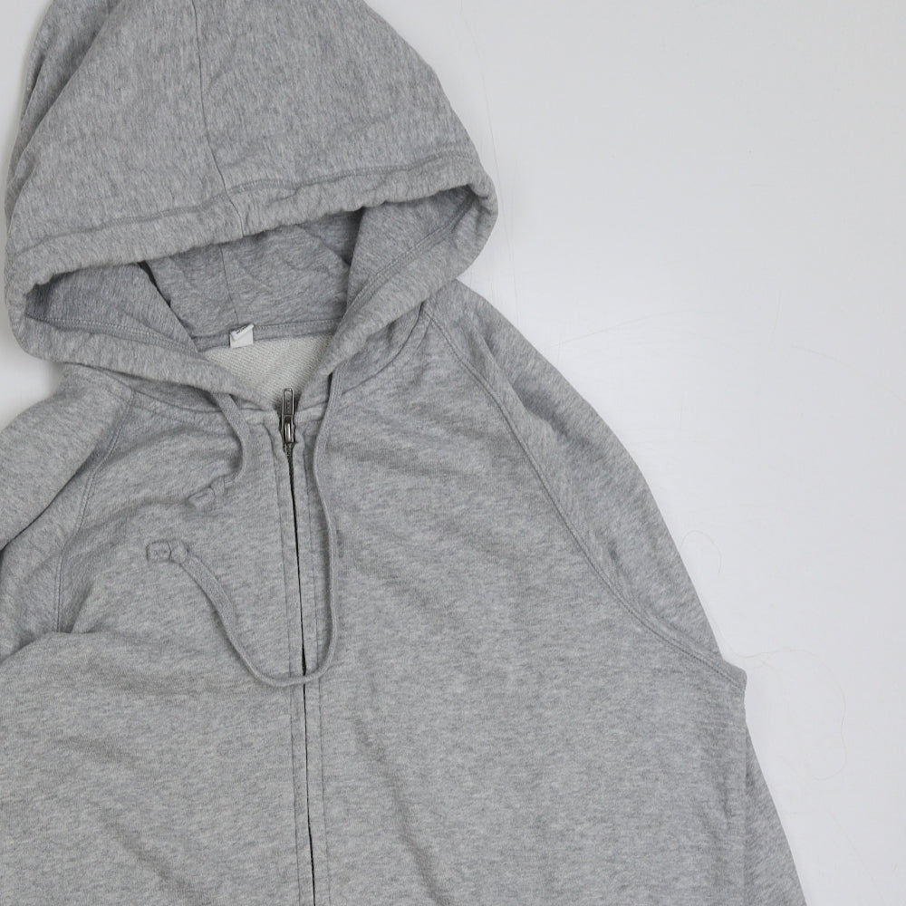 Uniqlo Mens Grey Polyester Full Zip Hoodie Size 2XL