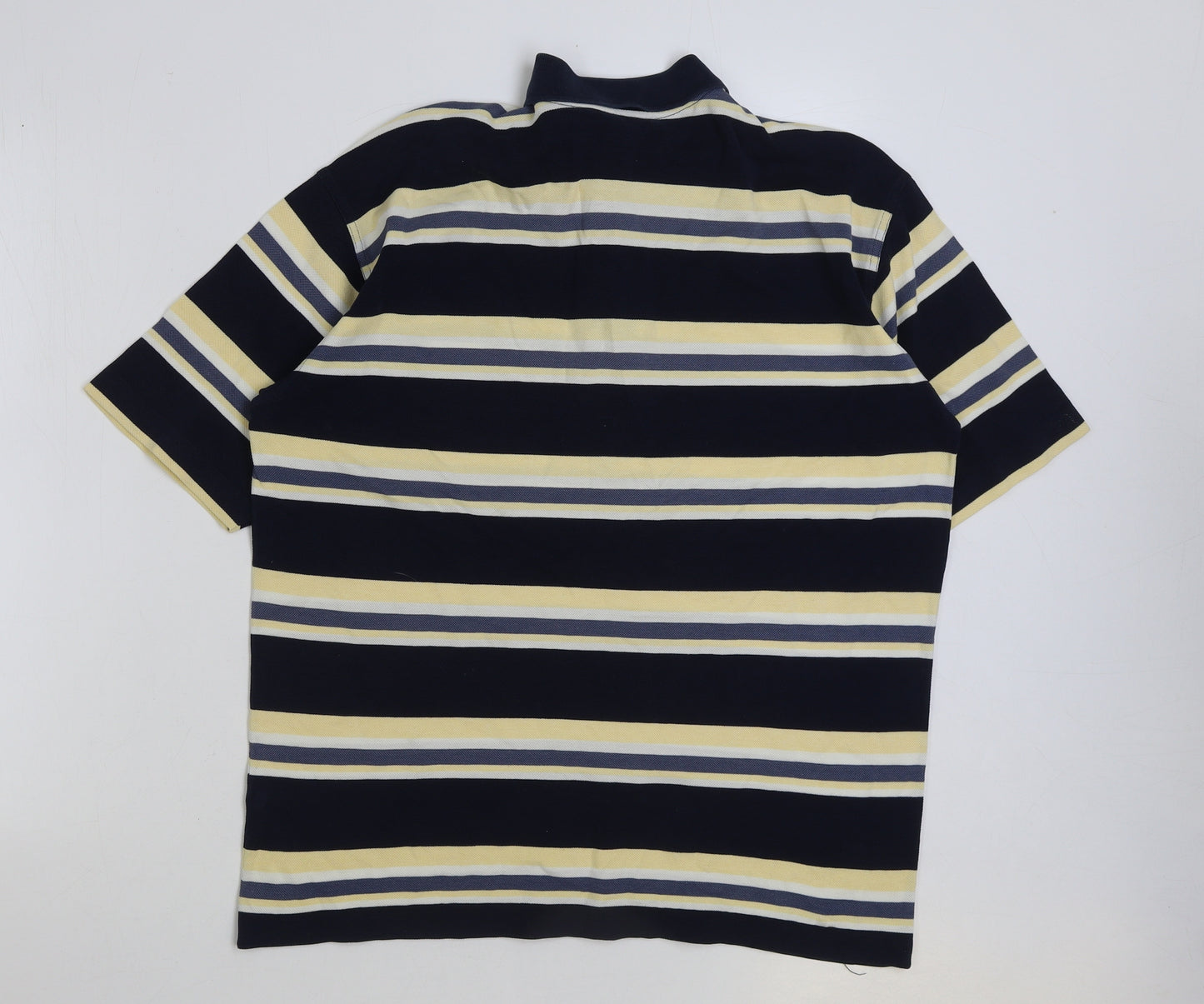 Paul & Shark Mens Multicoloured Striped Cotton Polo Size L Collared Button