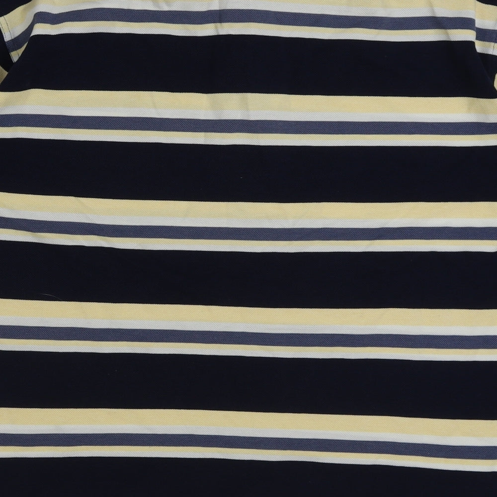 Paul & Shark Mens Multicoloured Striped Cotton Polo Size L Collared Button