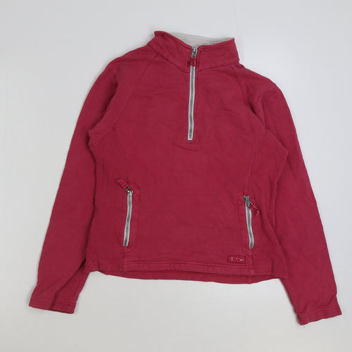 Musio Womens Pink Cotton Pullover Sweatshirt Size 10 Zip