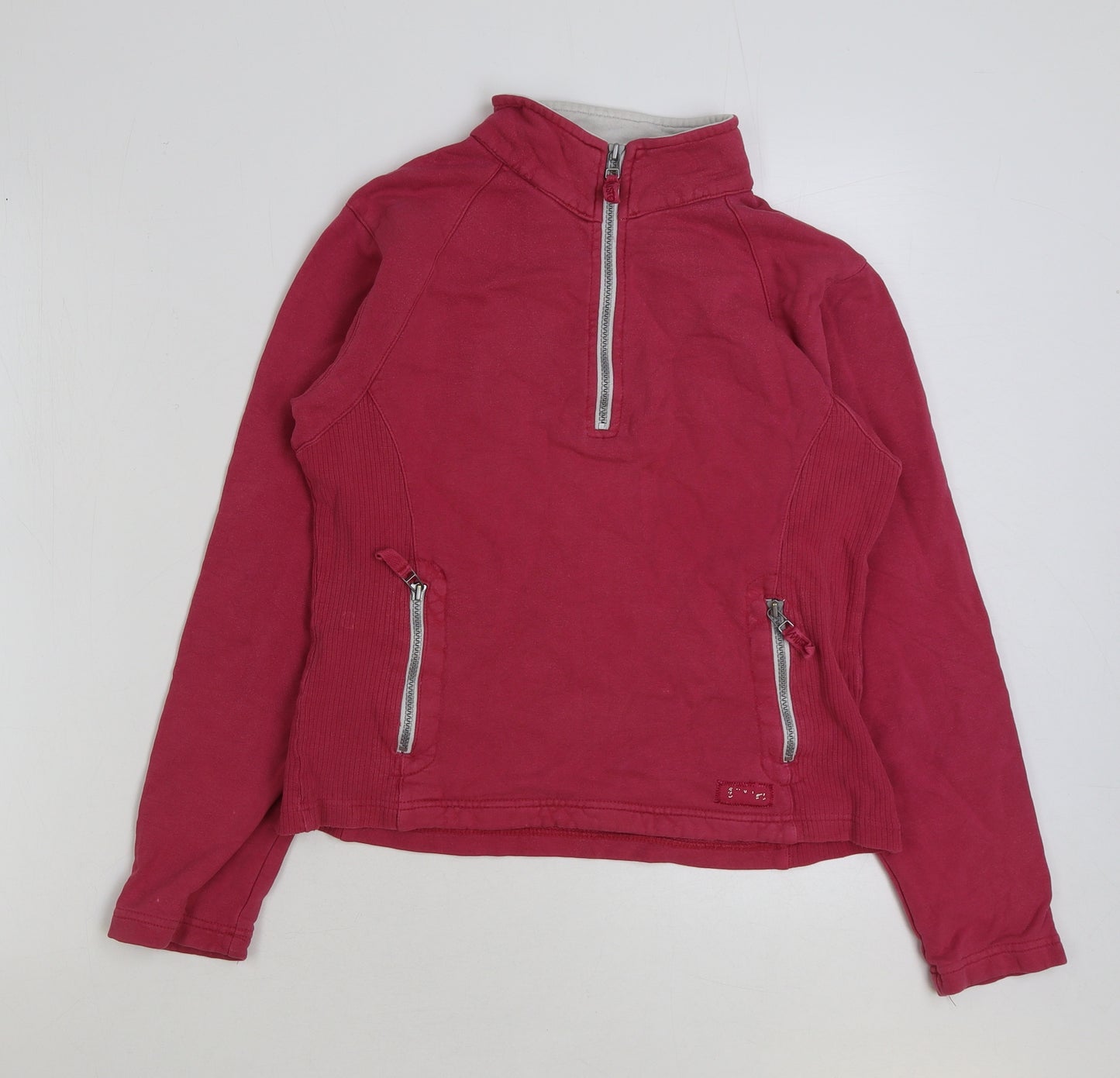 Musio Womens Pink Cotton Pullover Sweatshirt Size 10 Zip