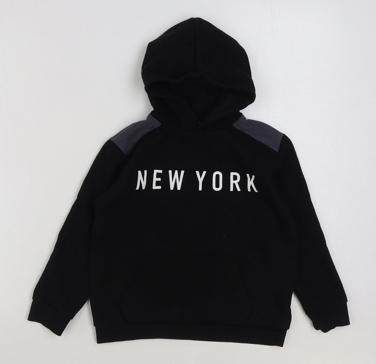 Jeff & Co Boys Black Cotton Pullover Hoodie Size 8-9 Years Pullover - New York