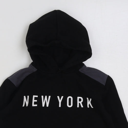 Jeff & Co Boys Black Cotton Pullover Hoodie Size 8-9 Years Pullover - New York