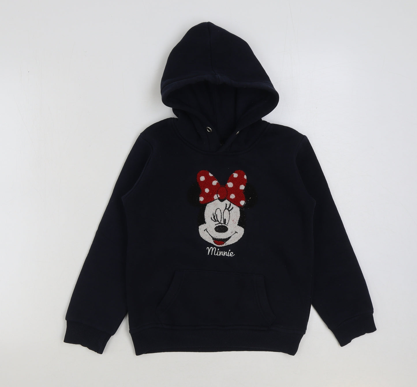 Preworn Girls Blue Cotton Pullover Hoodie Size 7-8 Years Pullover - Minnie Mouse