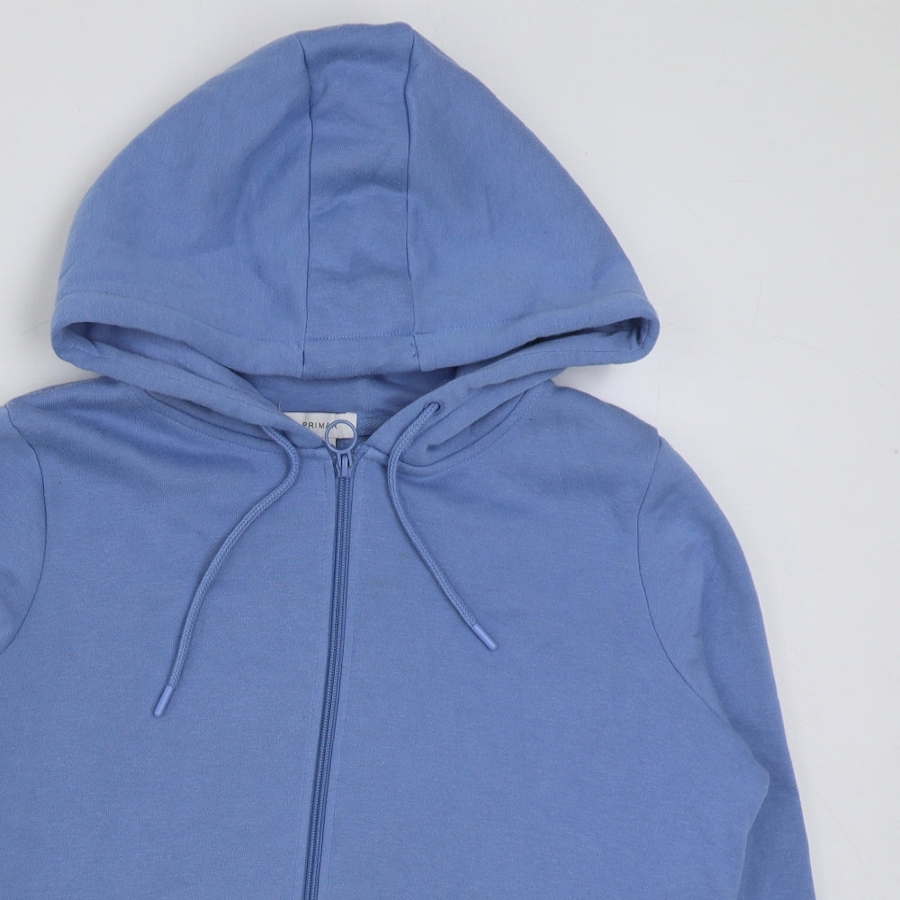 Primark Womens Blue Cotton Full Zip Hoodie Size M Zip