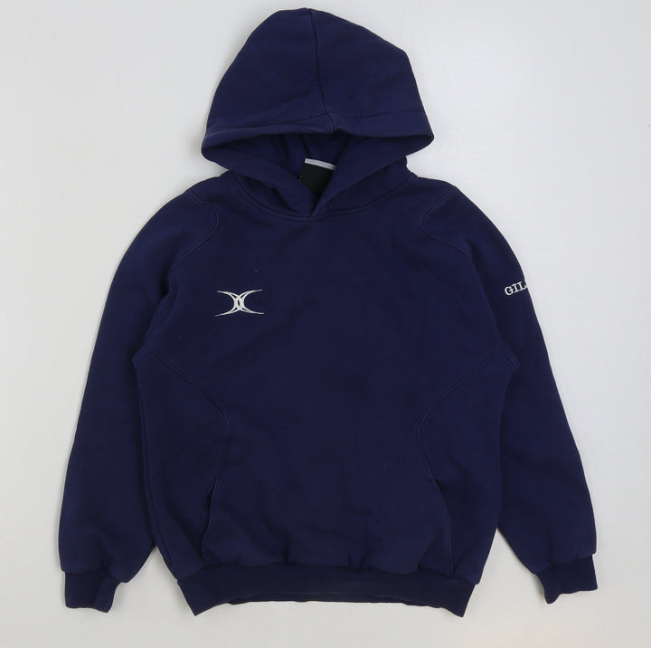 Gildan Boys Blue Cotton Pullover Hoodie Size 9-10 Years Pullover
