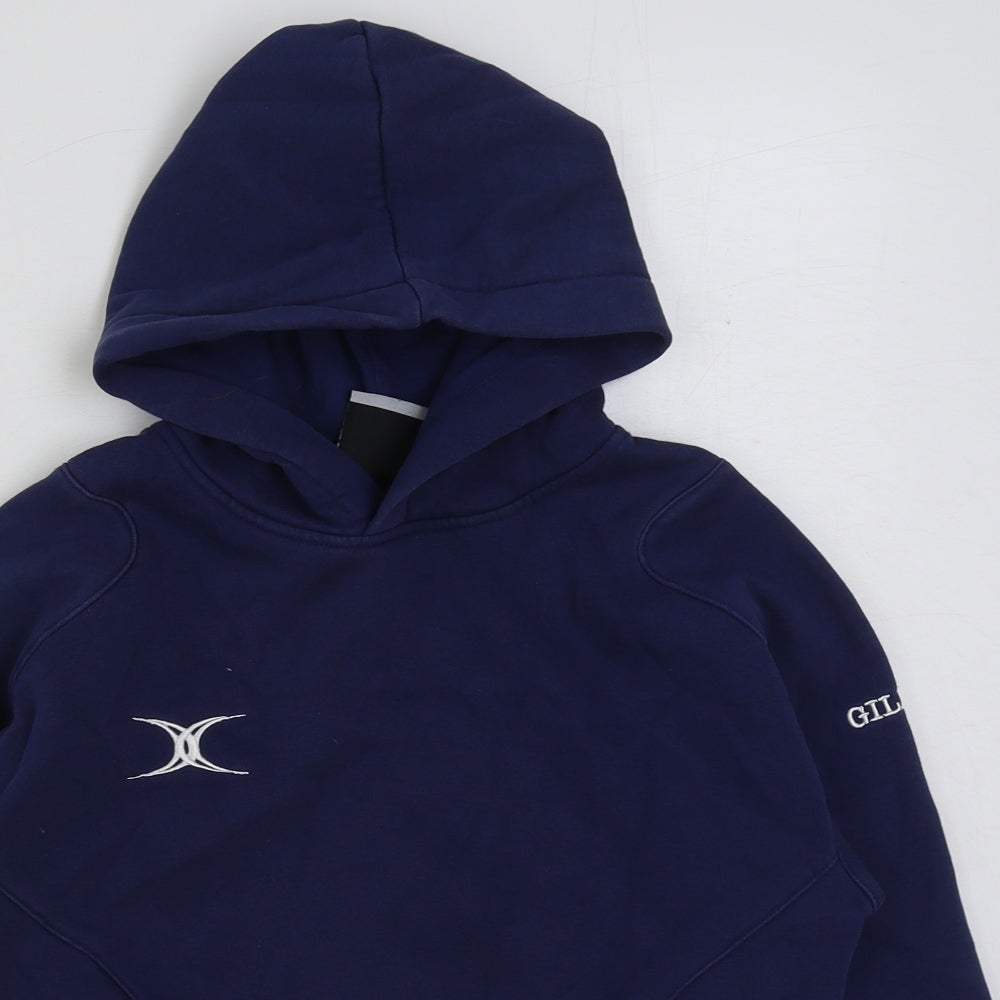 Gildan Boys Blue Cotton Pullover Hoodie Size 9-10 Years Pullover