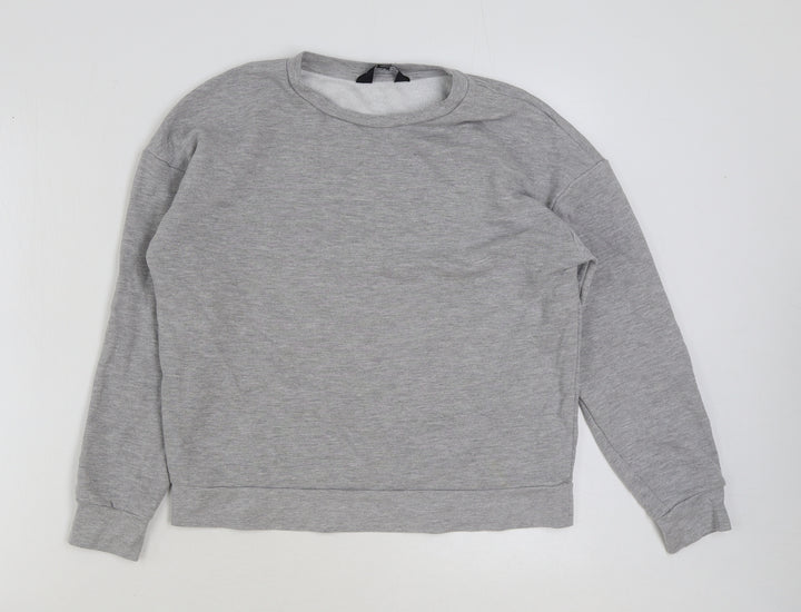 Dorothy Perkins Womens Grey Cotton Pullover Sweatshirt Size 8 Pullover
