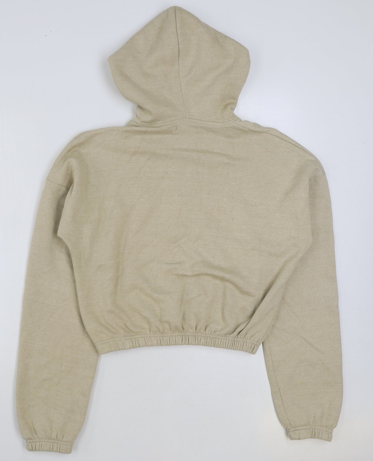 I SAW IT FIRST Womens Beige Cotton Pullover Hoodie Size 10 Zip