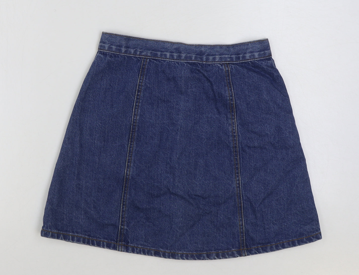 Cooperative Womens Blue Cotton Mini Skirt Size XS Button