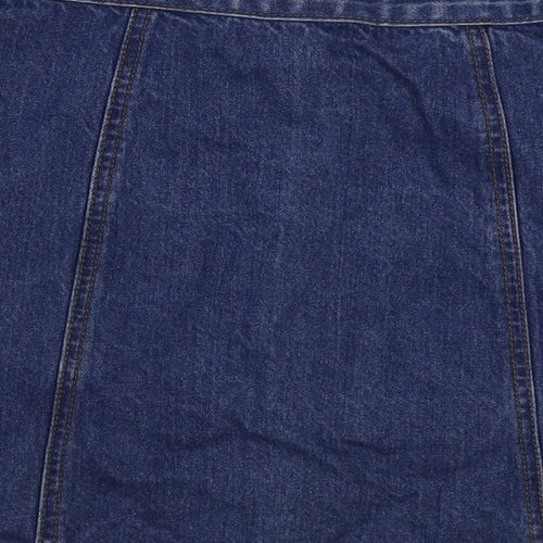 Cooperative Womens Blue Cotton Mini Skirt Size XS Button