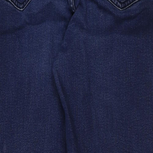 Marks and Spencer Womens Blue Cotton Skinny Jeans Size 16 L28 in Regular Button