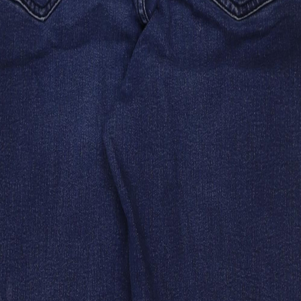 Marks and Spencer Womens Blue Cotton Skinny Jeans Size 16 L28 in Regular Button