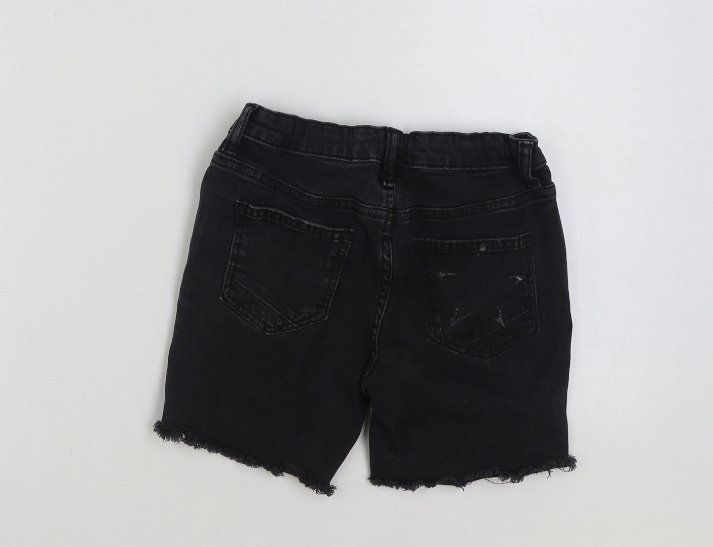GUESS Womens Black Cotton Cut-Off Shorts Size 12 L5 in Regular Button