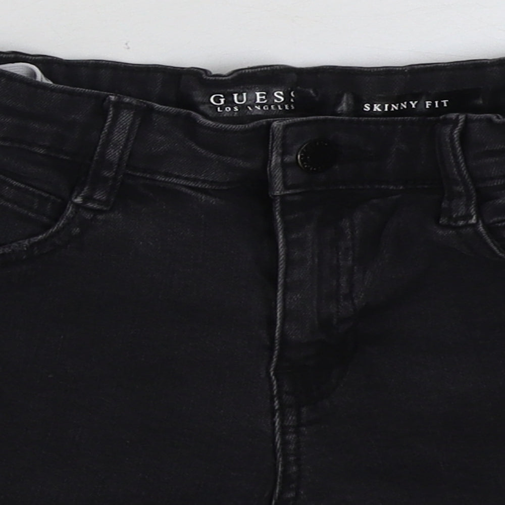 GUESS Womens Black Cotton Cut-Off Shorts Size 12 L5 in Regular Button