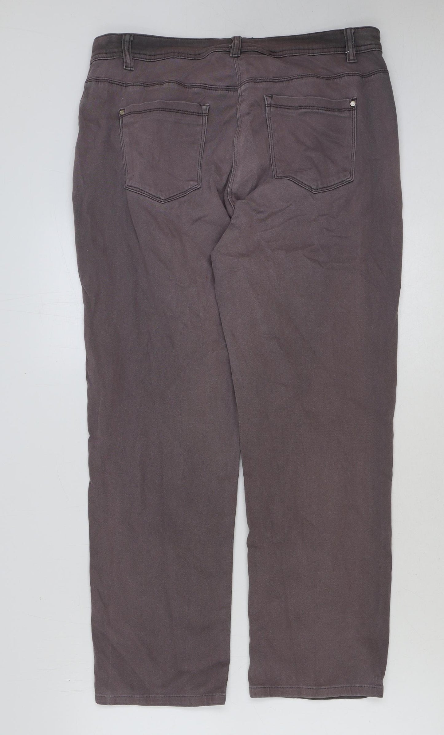 Preworn Womens Purple Cotton Straight Jeans Size 16 L27 in Regular Button