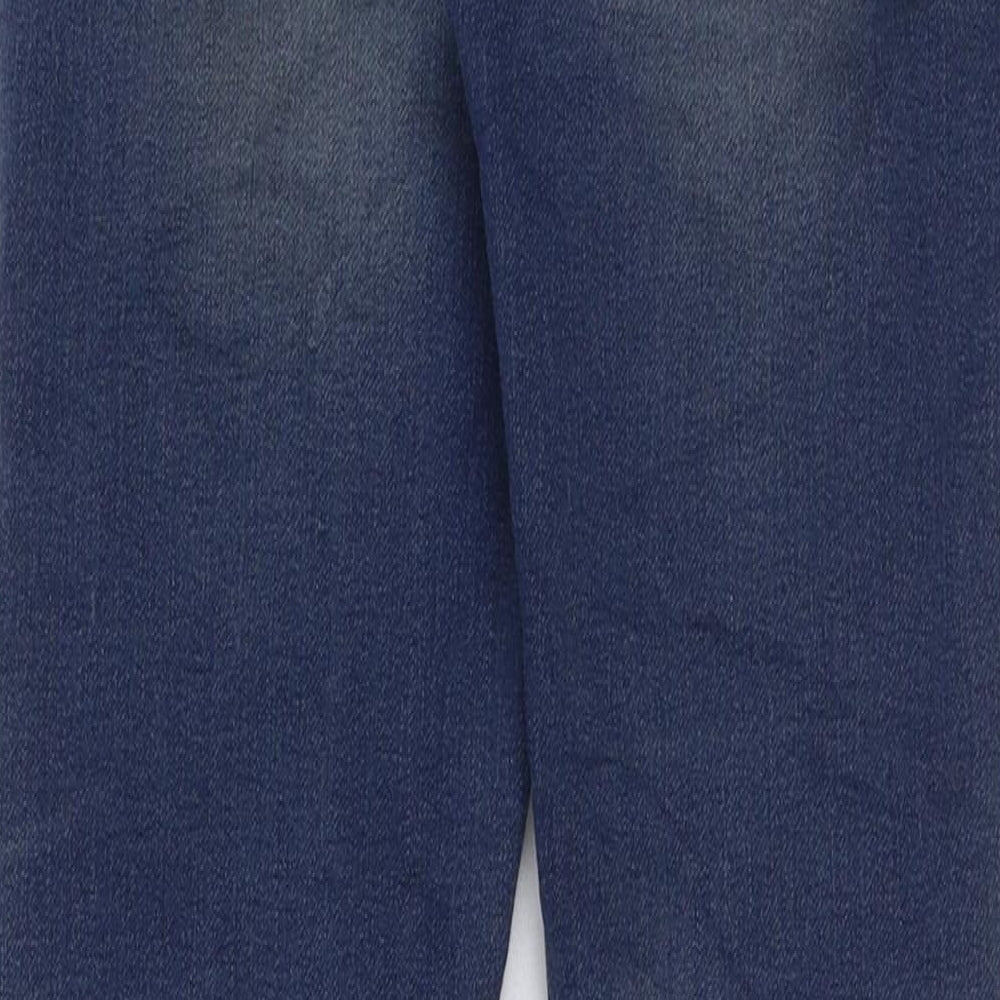 M&Co Girls Blue Cotton Skinny Jeans Size 9-10 Years Regular Button