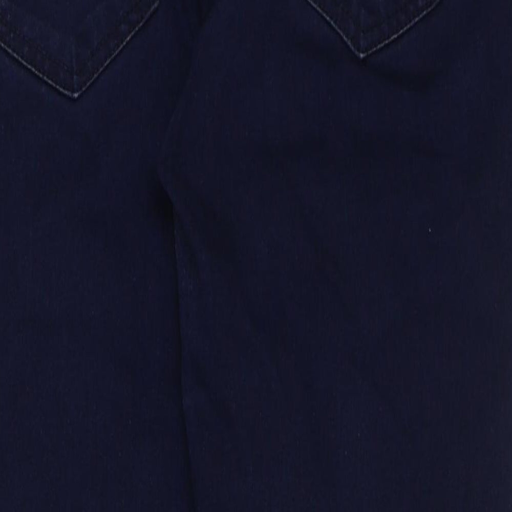 Marks and Spencer Womens Blue Cotton Skinny Jeans Size 8 L26 in Regular Button