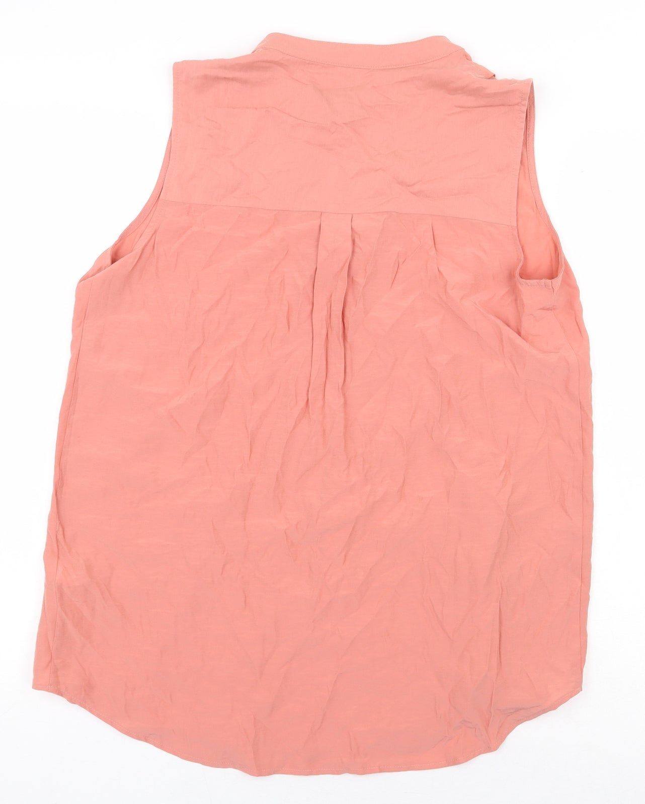 Marks and Spencer Womens Pink Viscose Basic Blouse Size 10 V-Neck