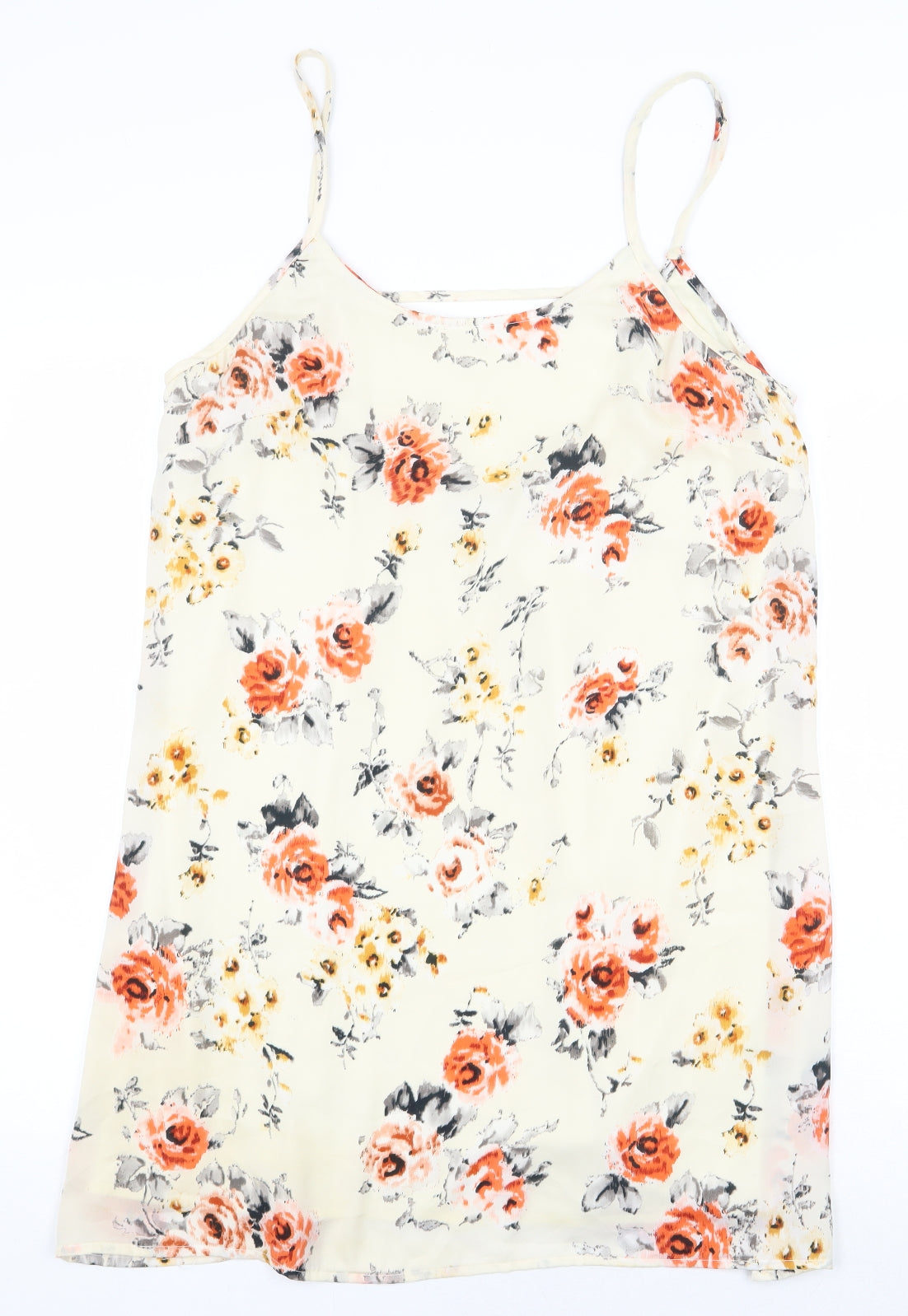 Fashion Union Womens Beige Floral Polyester Slip Dress Size 12 Boat Neck Pullover