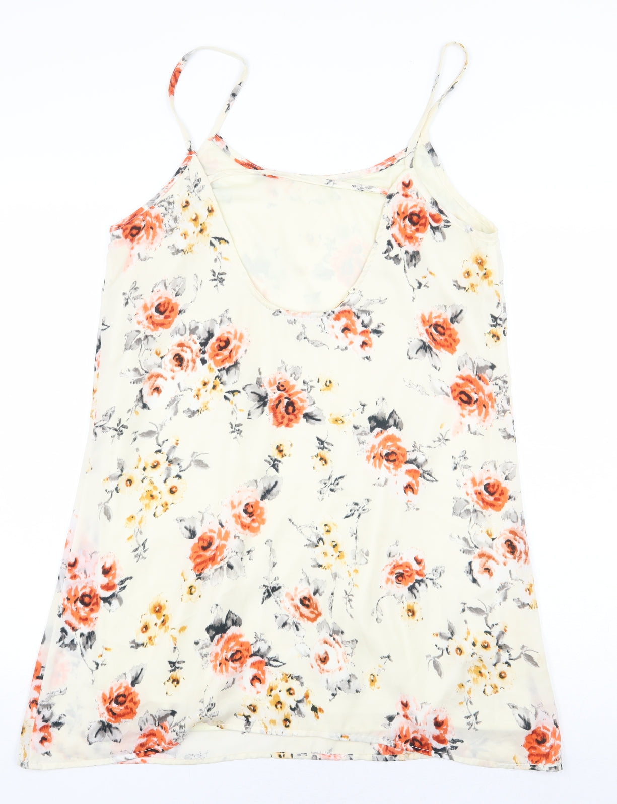 Fashion Union Womens Beige Floral Polyester Slip Dress Size 12 Boat Neck Pullover