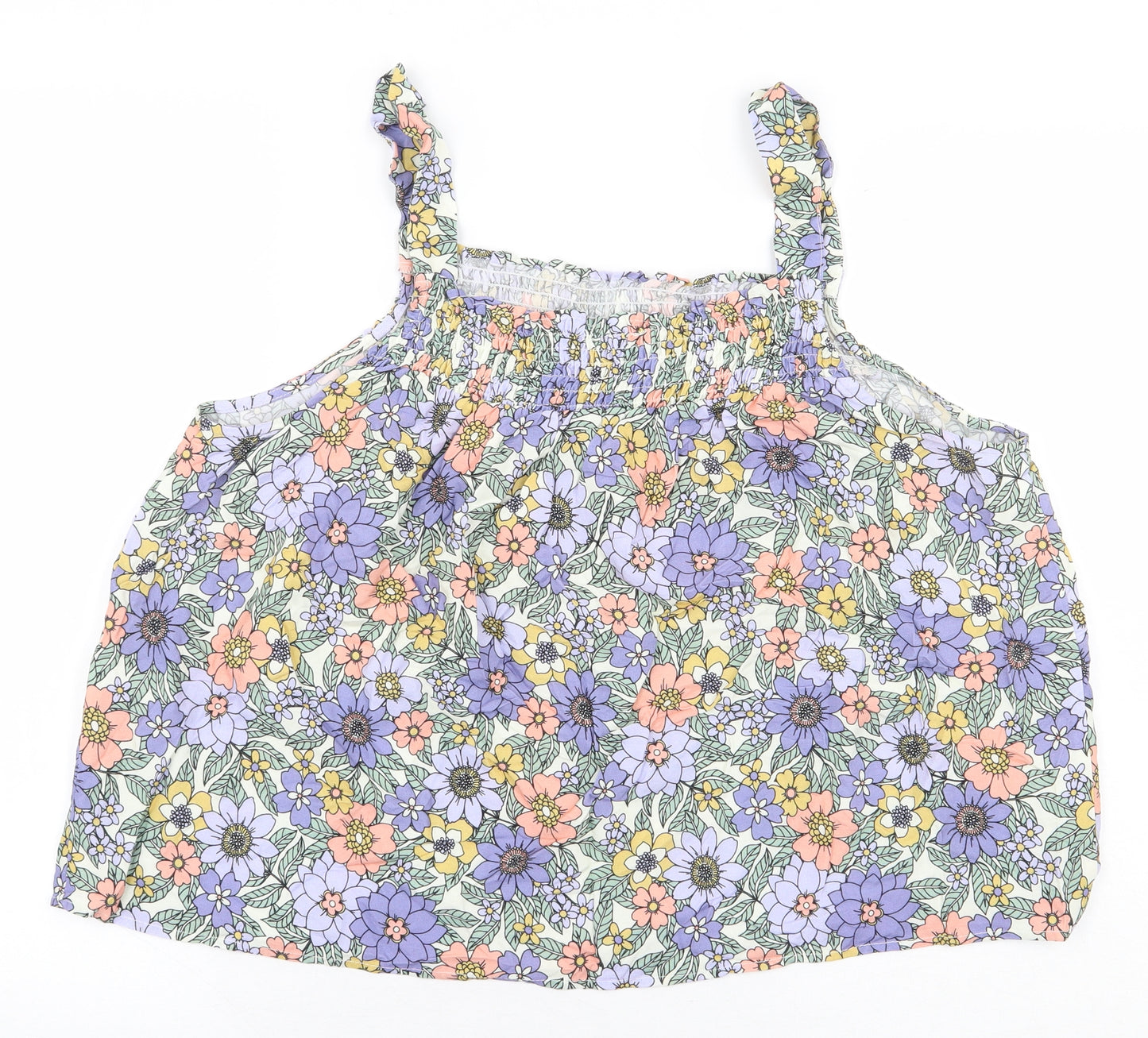 Papaya Womens Multicoloured Floral Viscose Camisole Tank Size 18 Square Neck