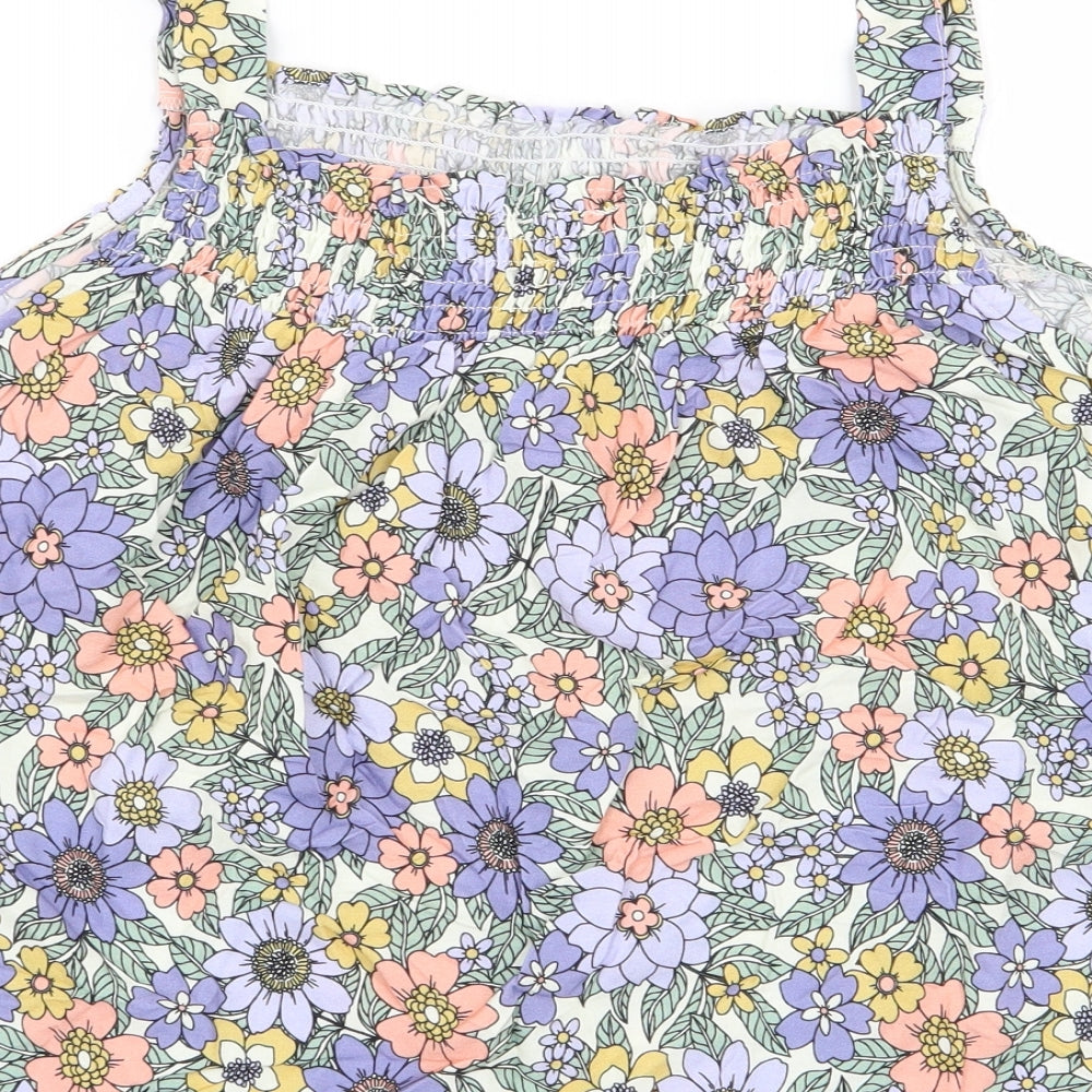 Papaya Womens Multicoloured Floral Viscose Camisole Tank Size 18 Square Neck